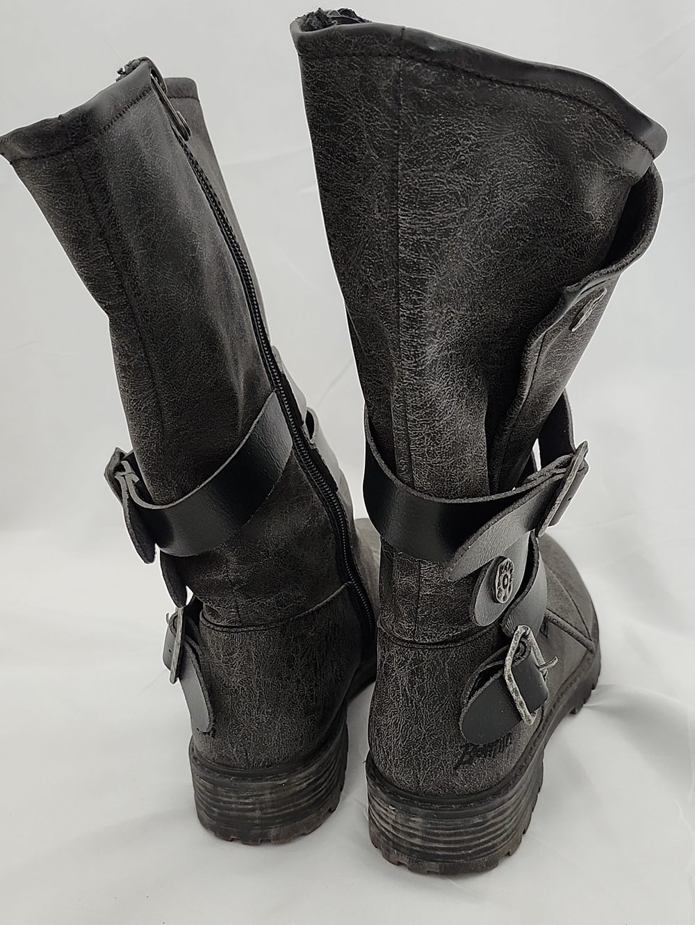 Blowfish Black Mid-Calf Strap Heeled Boots - Picture 3 of 8